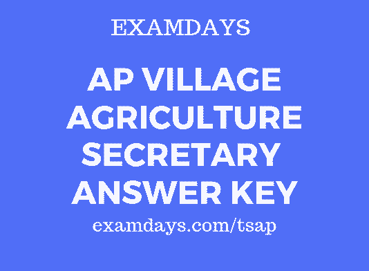 ap village agriculture secretary answer key