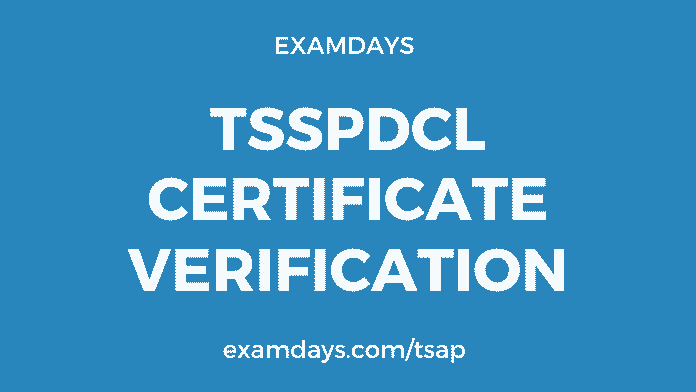 tsspdcl certificate verification