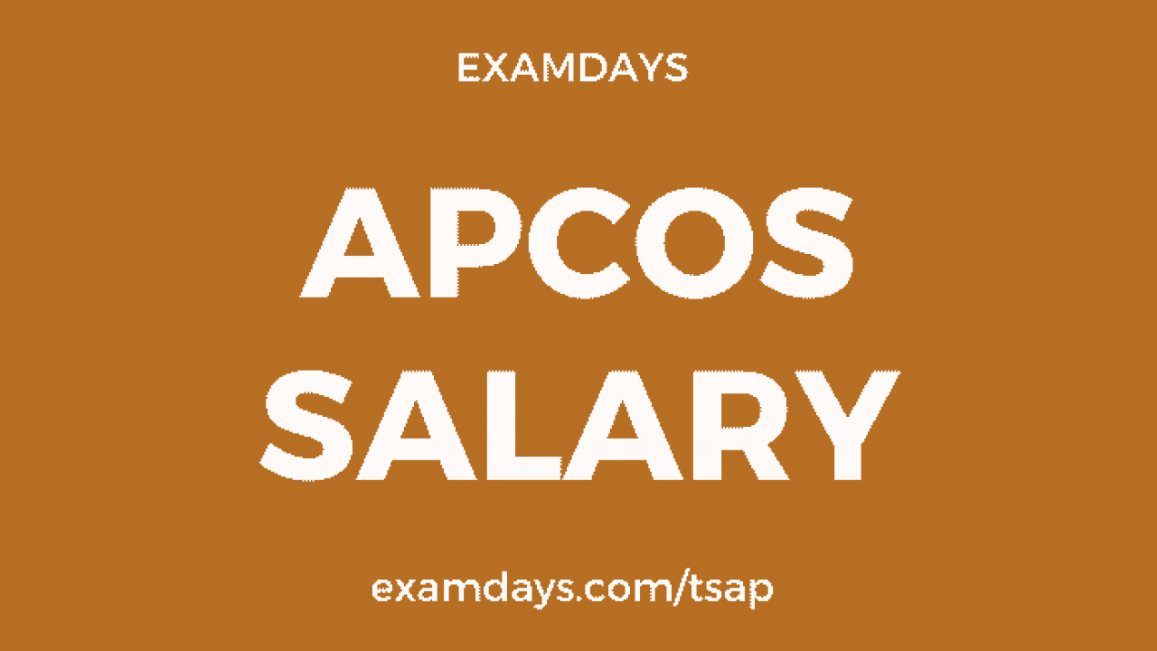 APCOS Salary Details 2022 Salary Slip Post Wise apcos.ap.gov.in