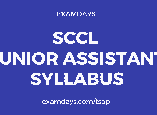 sccl junior assistant syllabus