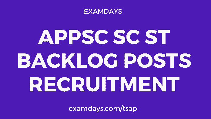 APPSC SC ST Backlog Posts Recruitment