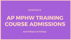 AP MPHW Training Course Admissions 2023 ANM Course Apply Online cfw ap