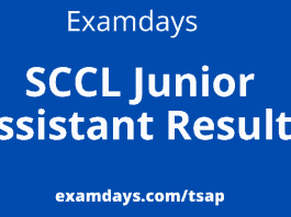 SCCL Junior Assistant Result