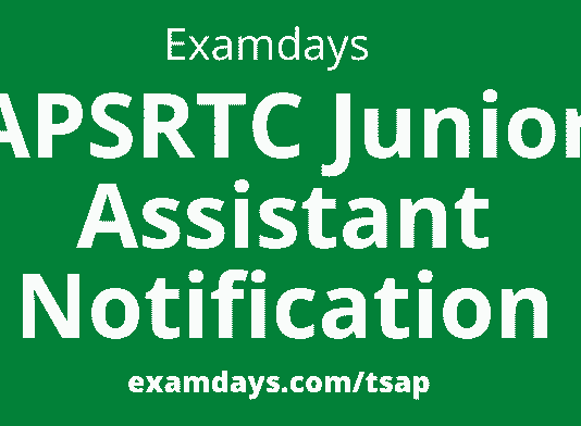 apsrtc junior assistant notification