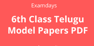 6th class telugu model papers