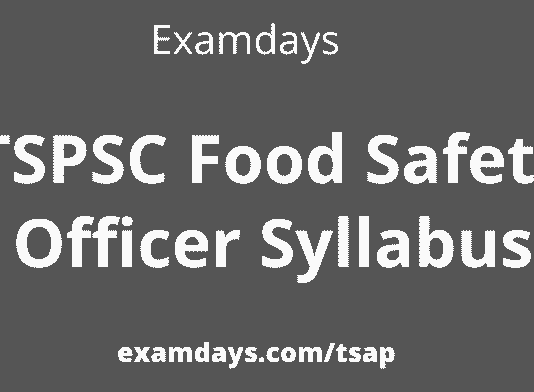 tspsc food safety officer syllabus