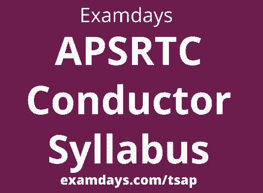 apsrtc conductor jobs syllabus