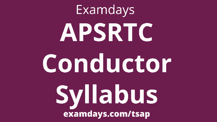 apsrtc conductor jobs syllabus