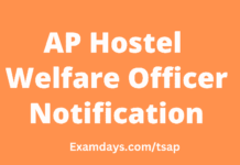 AP Hostel Welfare Officer Notification