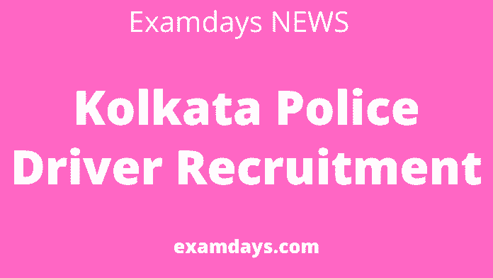 kolkata police driver recruitment